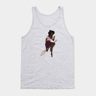 Beautiful Black Witch Flying On Her Magic Broom Tank Top